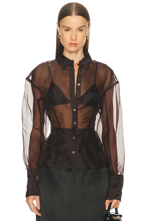 Zimmermann Natura Gathered Top in Toffee | FWRD