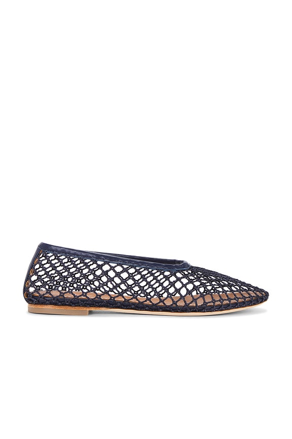 Manolo Blahnik Hangisi Wool Flat in Blue | FWRD