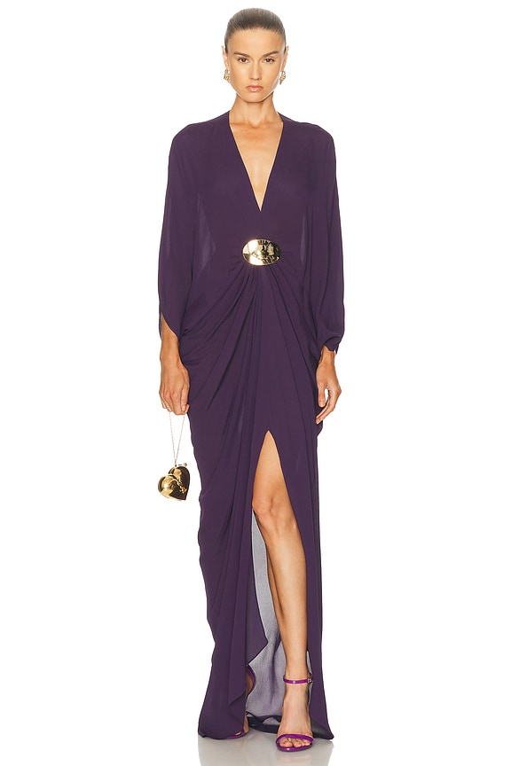 Zimmermann Silk Wrap Midi Dress in Indigo | FWRD