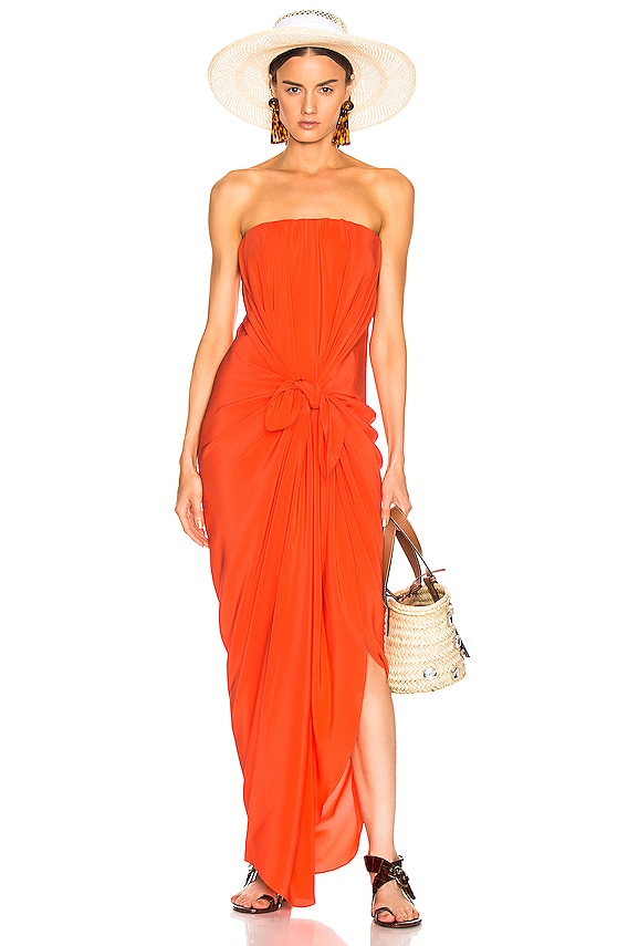retrofete orange dress Sana Silk Dress  Retrofete
