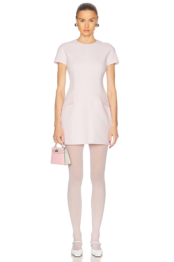 Alexander Wang Short Sleeve Crewneck Dress in Begonia Pink
