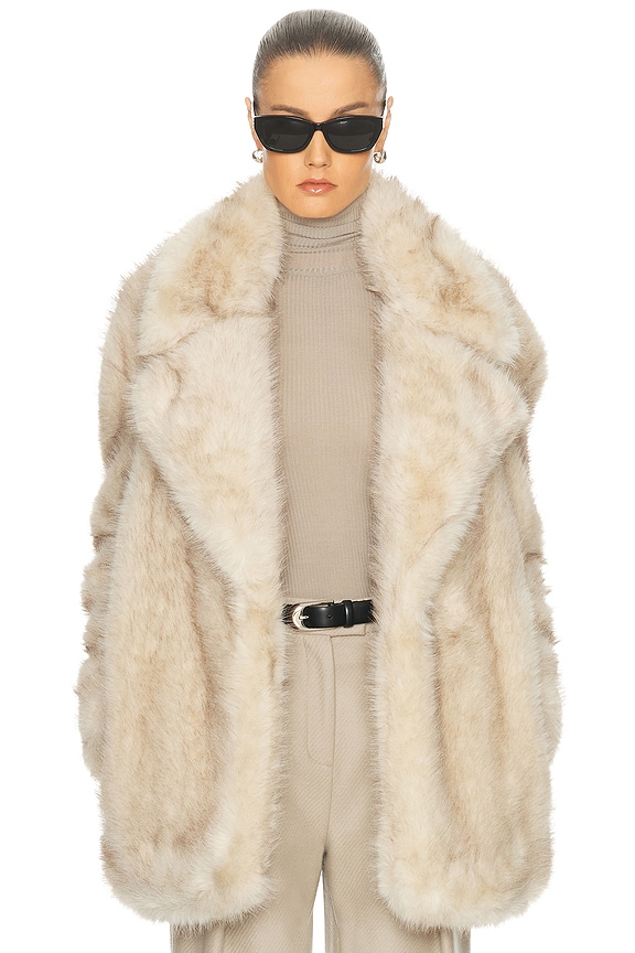 Zimmermann Illustration Shearling Jacket in Cream | FWRD