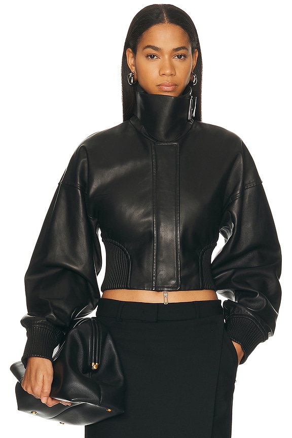 Givenchy Cropped Varsity Jacket in Black & White | FWRD