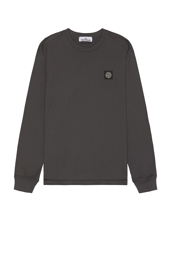 Stone Island Long Sleeve Polo in Charcoal | FWRD Stone Island Long Sleeve Polo in Charcoal | FWRD