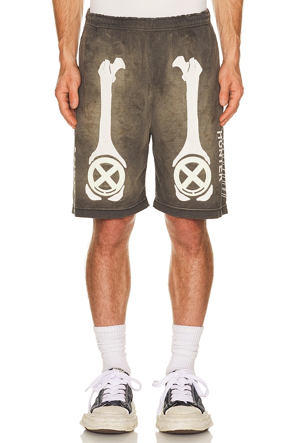 Rick Owens Big Cotton-Blend Shorts in Black & Pearl | FWRD