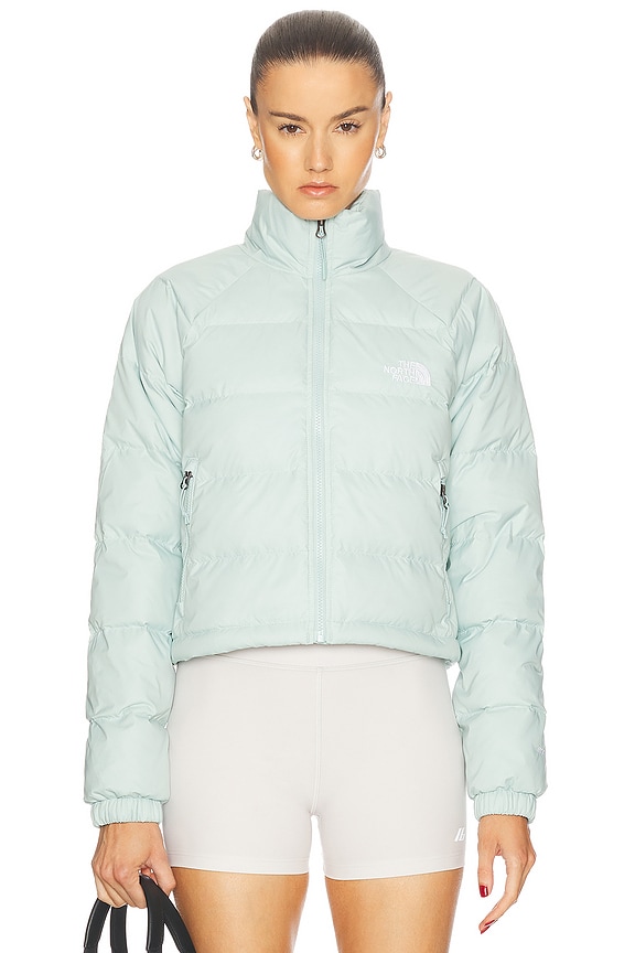 The North Face Nuptse Short Jacket in Acoustic Blue | FWRD The North Face Nuptse Short Jacket in Acoustic Blue | FWRD
