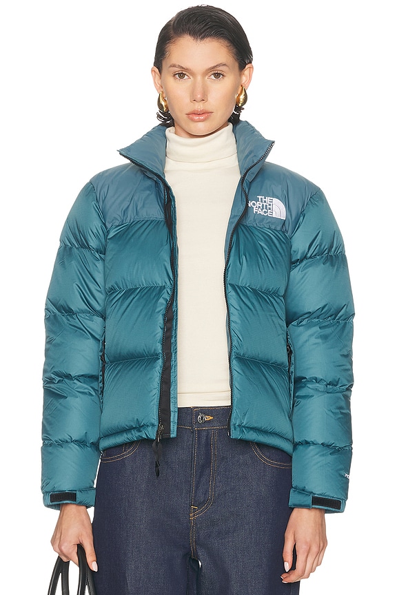 The North Face Nuptse Short Jacket in Acoustic Blue | FWRD