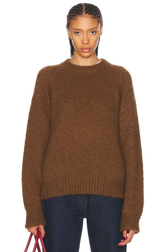 Bottega Veneta Striped Rib Knit Sweater in Merlot & Midnight