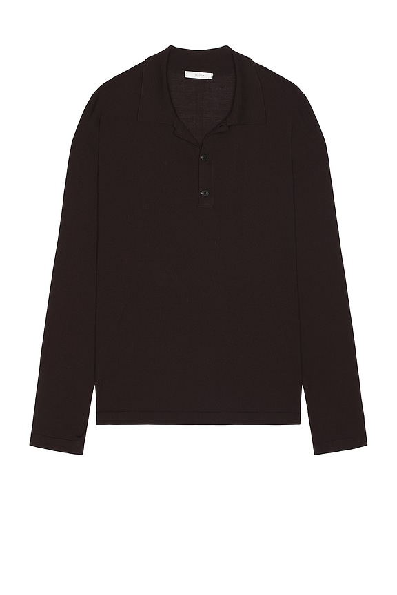 Stone Island Long Sleeve Polo in Charcoal | FWRD Stone Island Long Sleeve Polo in Charcoal | FWRD