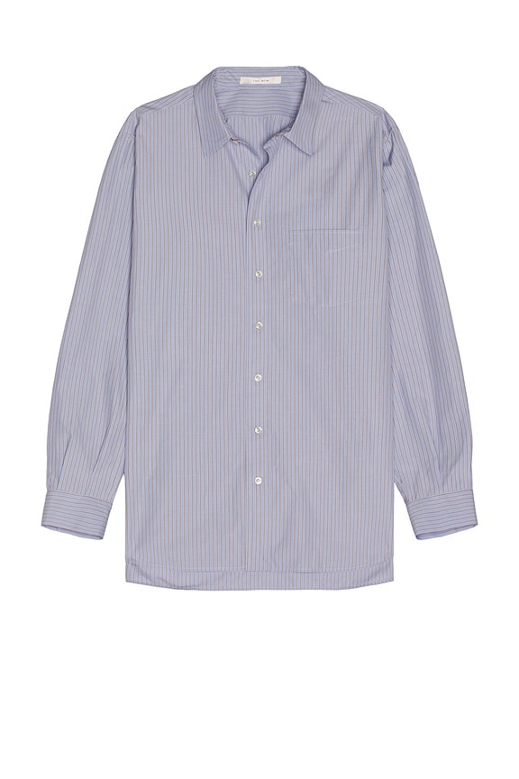 Club Monaco Short Sleeve Cabana Stripe Shirt in Khaki Stripe