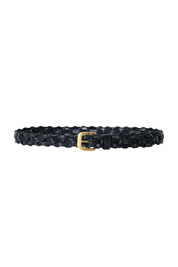 Bottega Veneta Belt Chunky Gold Bead Black Cord Bottega Veneta Leather Belt with Gold Knot Buckle - Ellie Belle main image 2