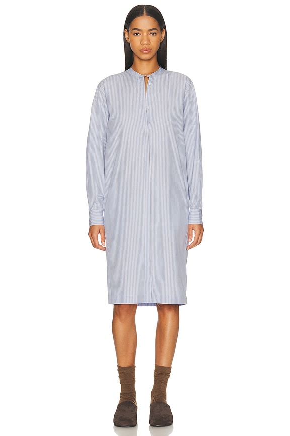 Staud Shoko Sweater Dress in French Blue & White | FWRD Staud Shoko Sweater Dress in French Blue & White | FWRD