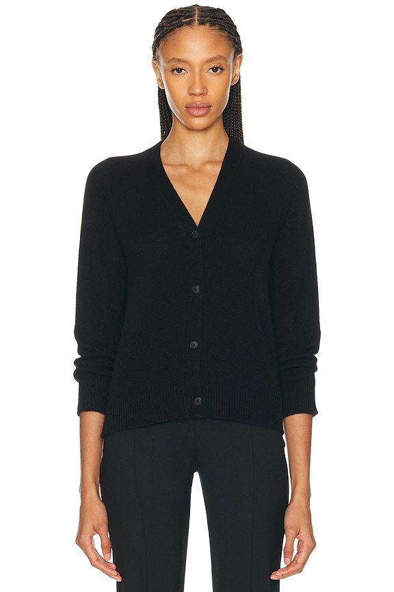 Miu Miu Feather Cashmere Cardigan in Nero | FWRD
