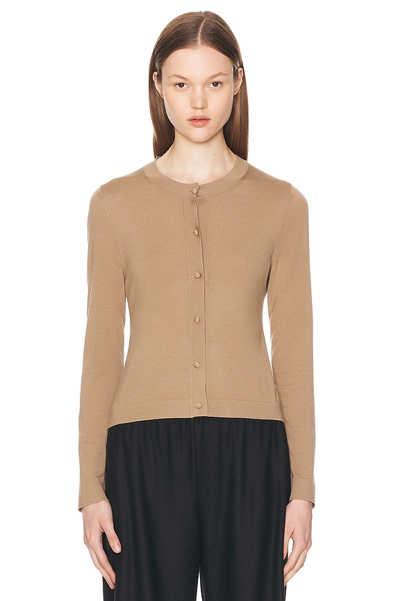 Comme des Garçons - V-Neck Cardigan with Red Emblem in Grey