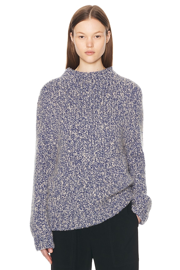 Loewe Striped Anagram Sweater in White & Blue | FWRD