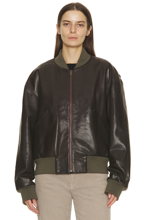 Lemaire Soft Leather Blouson Jacket in Chocolate | FWRD