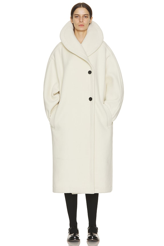 Acne Studios Double Textured Coat in Clay Beige | FWRD