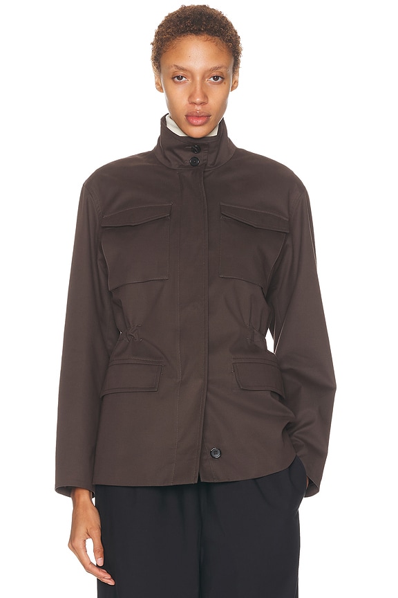 Bottega Veneta Cropped Trench Coat in Midnight Blue | FWRD