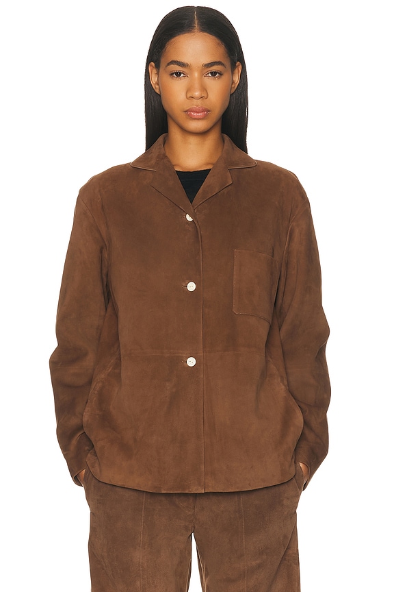 Acne Studios Lorassino Leather Jacket in Cognac Brown | FWRD