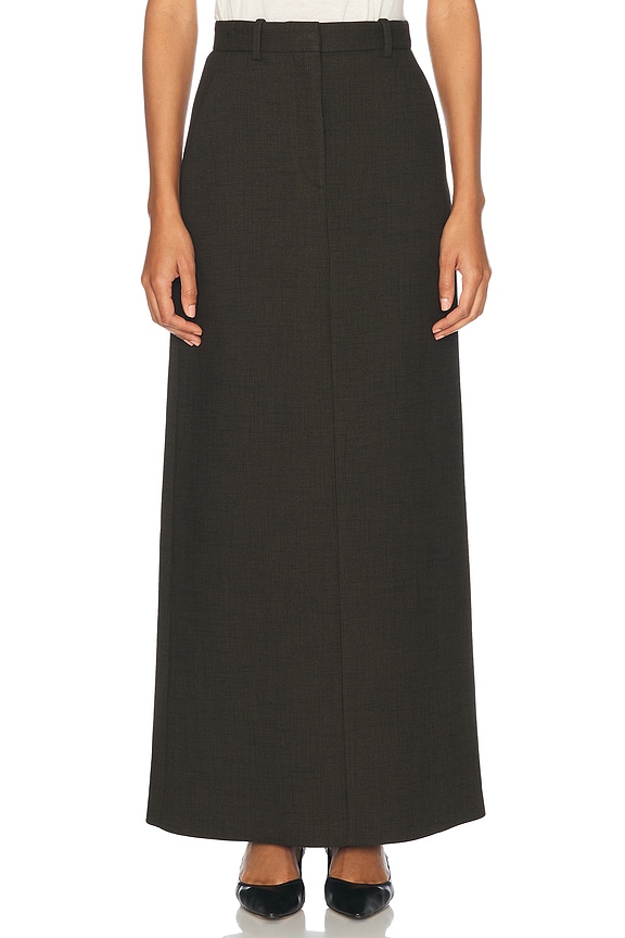 Chloe Crochet Wool Skirt in Chocolate Brown | FWRD