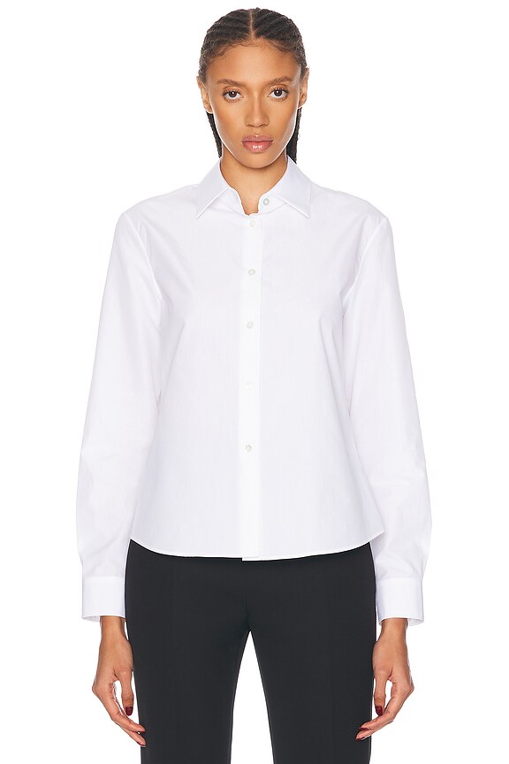 Alessandra Rich Cotton Poplin Top in White | FWRD