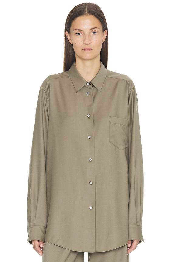 Bottega Veneta 長袖シャツ Bottega Veneta Long Sleeve Button Up Top in Banana | FWRD