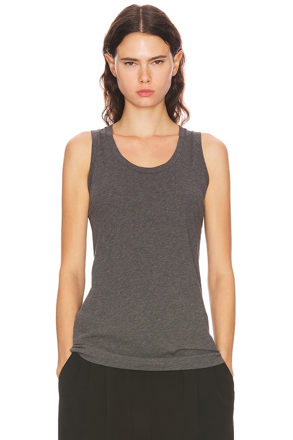 Rick Owens Basic Ribbed Tank in Dark Dust | FWRD