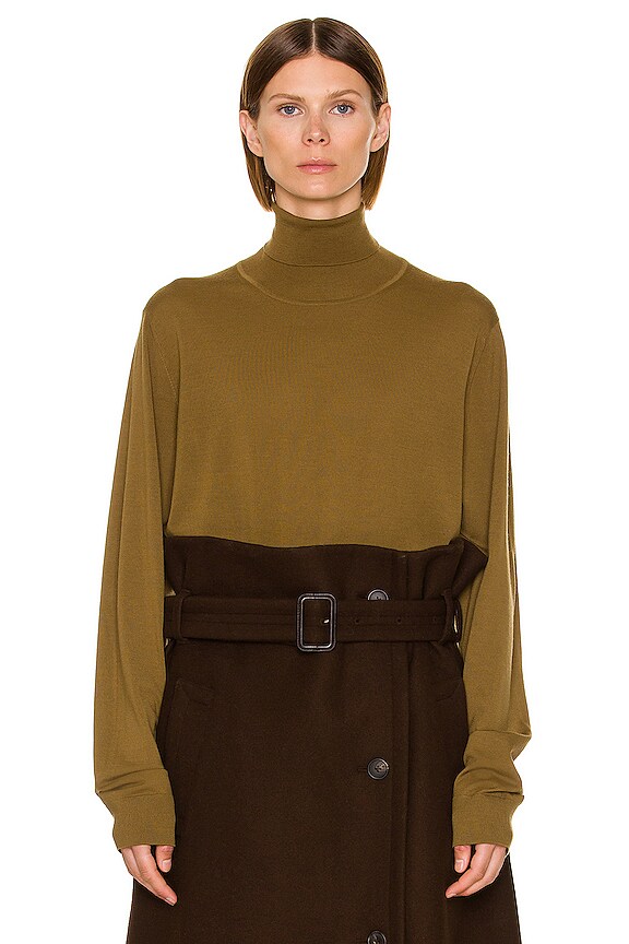 The Row Sporty Pouch in Dark Pine PLD | FWRD The Row Sporty Pouch in Dark Pine PLD | FWRD