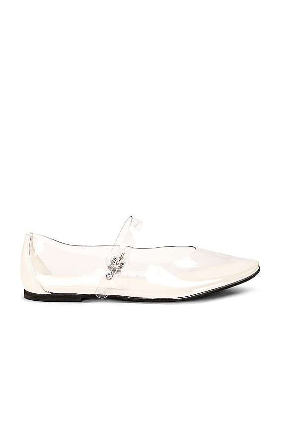 Toteme Asymmetric Ballerina Flat in Snow | FWRD Toteme Asymmetric Ballerina Flat in Snow | FWRD