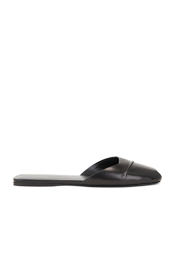 The Row Soft Knot Flat Sandal in Black & Cork | FWRD