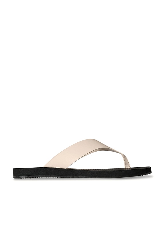 The Row Constance Leather Flat Sandals in Bianco | FWRD