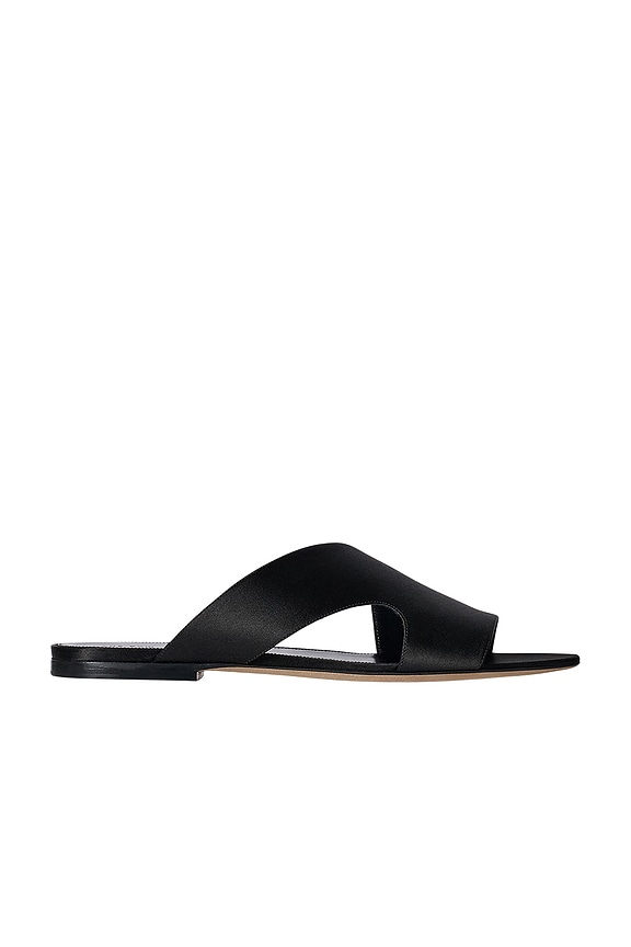 The Row Malick Cross Slide in Black | FWRD