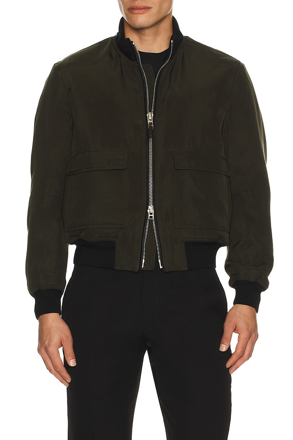 Fear of God Paneled Varsity Jacket in Black & Grey | FWRD