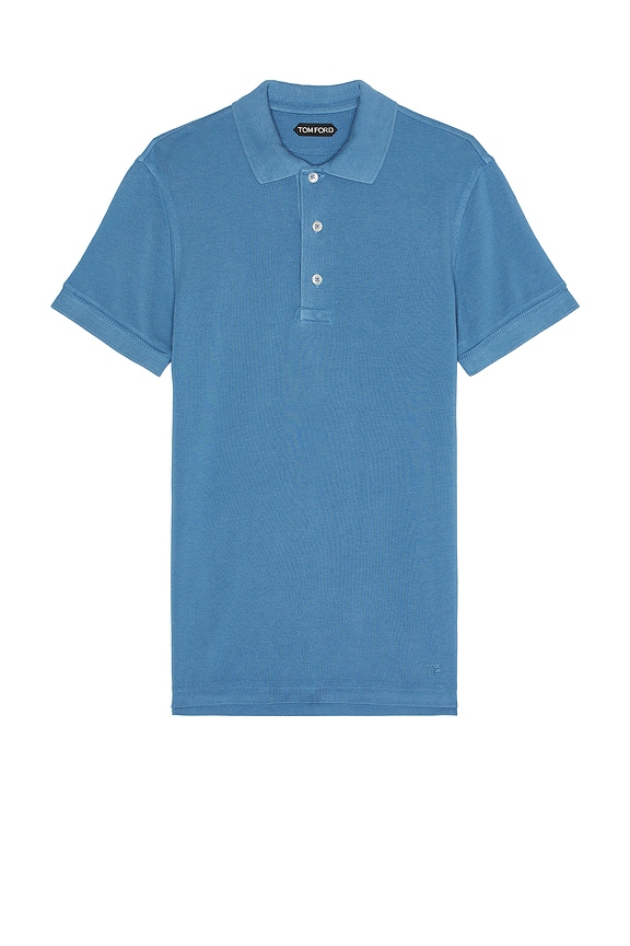 【美品】TOM FORD ネイビーグレー ポロシャツ TOM FORD ポロシャツ - Faded Blue | FWRD
