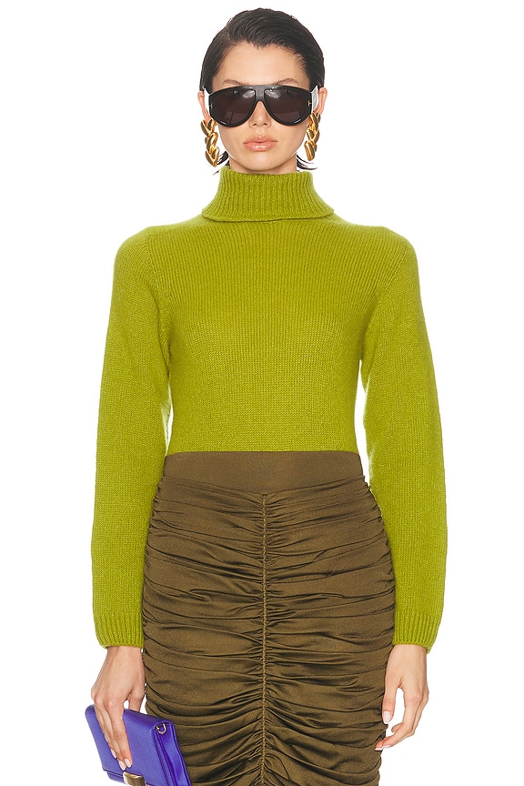 Acne Studios Half Zip Sweater in Green | FWRD