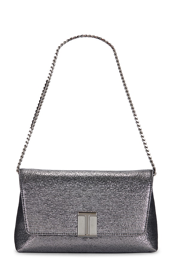 Bottega Veneta Baguette Pochette Chain Bag in White & Gold