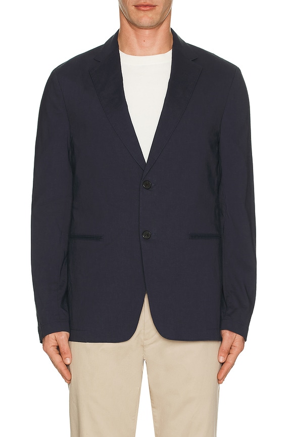 Lemaire Stand Collar Overshirt in Ink Blue | FWRD