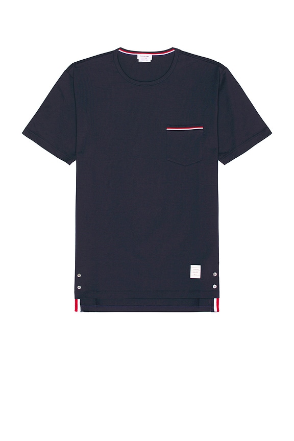 Thom Browne Rib Cuff Tee in Navy | FWRD