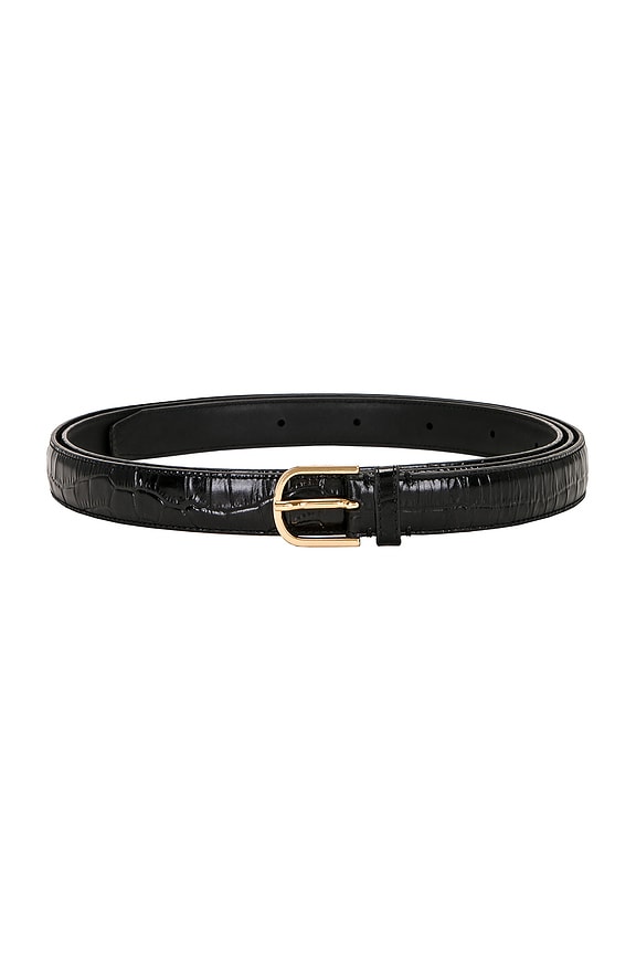 【KHAITE】ルッカベルト ブラックレザーとゴールドバックル Lucca Belt in Black Leather with Gold – KHAITE