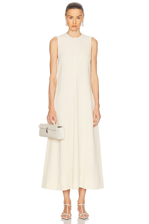 Toteme Sleeveless Cotton Tee Dress in Off White | FWRD
