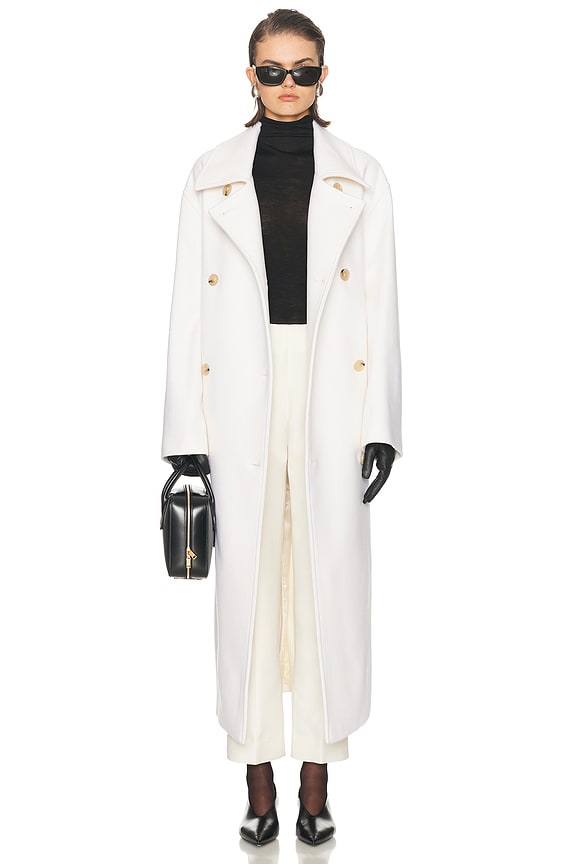 WARDROBE.NYC Double Breasted Coat in Off White | FWRD