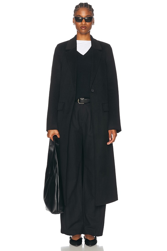 Y/Project Y Belt Coat in Black | FWRD Y/Project Y Belt Coat in Black | FWRD
