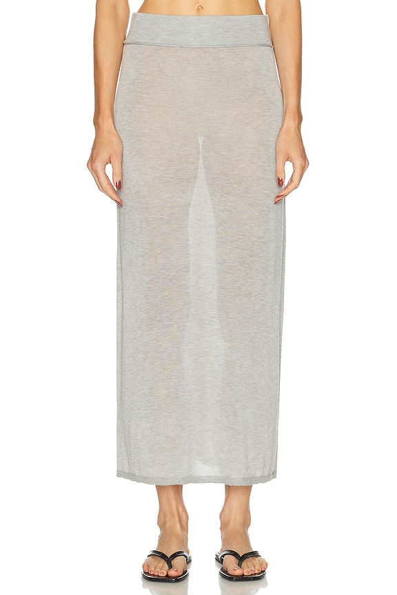 Alex Perry Denton Sequin Skirt in Silver | FWRD