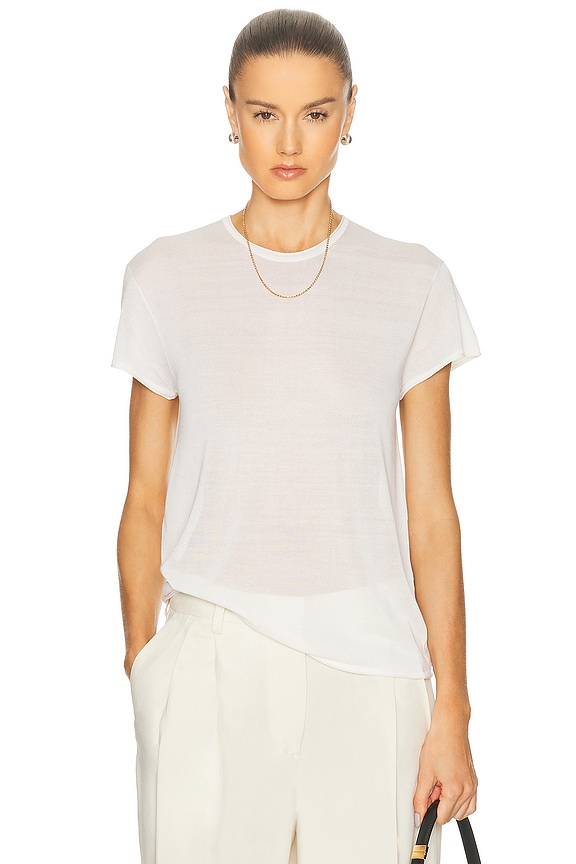 Tシャツ・カットソー THE ROW Women Tops 9008 WHITE Wesler T-Shirt White in Cotton – The Row