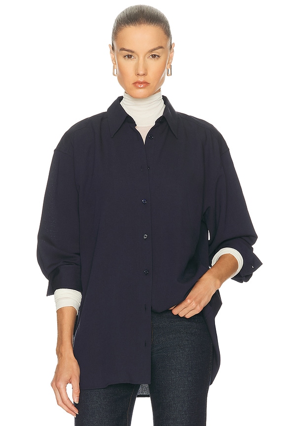 Bottega Veneta Short Sleeve Shirt in Dark Night | FWRD