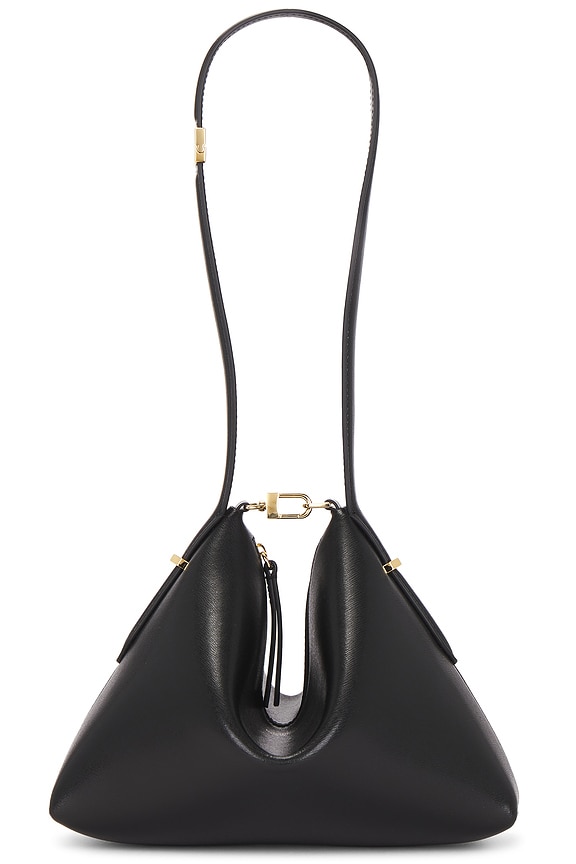 Savette ブラック スモール Tondo バッグ Small Tondo Tote in Black Mesh with Smooth Leather Trim