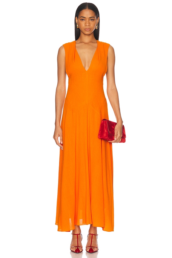 SIMKHAI Clementine Gown in Burnt Sienna | FWRD