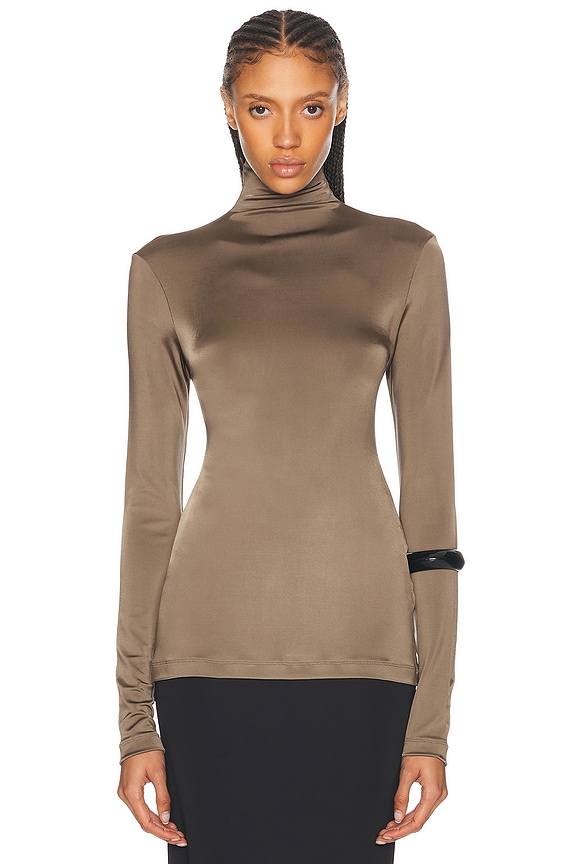 Roll Neck Second Skin Top — Ginger – La Garçonne