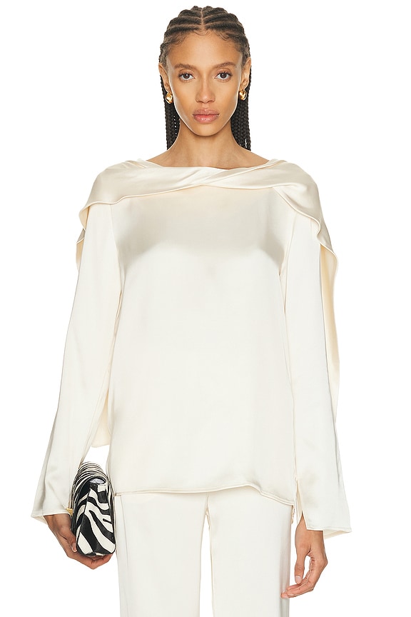 L'Academie by Marianna Katia Top in Ivory | FWRD