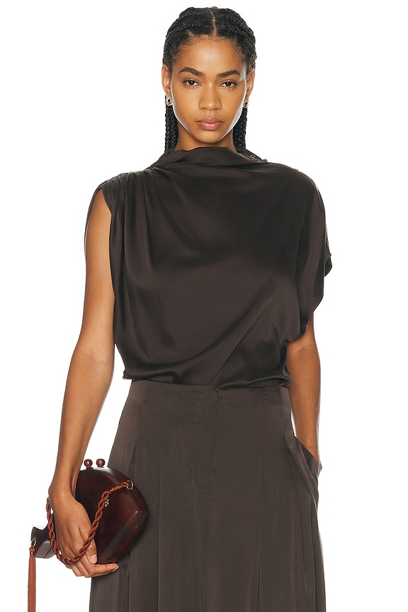 The Sei Draped Top in Thyme | FWRD